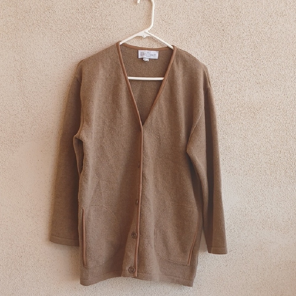 "Open to Offers" Elegance Paris Brown Knit Cardigan